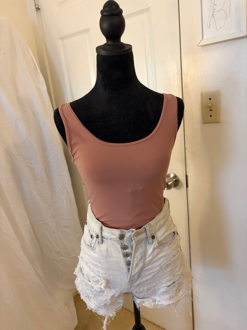 Sleeveless Scoop Neck Bodysuit - Dusty Rose